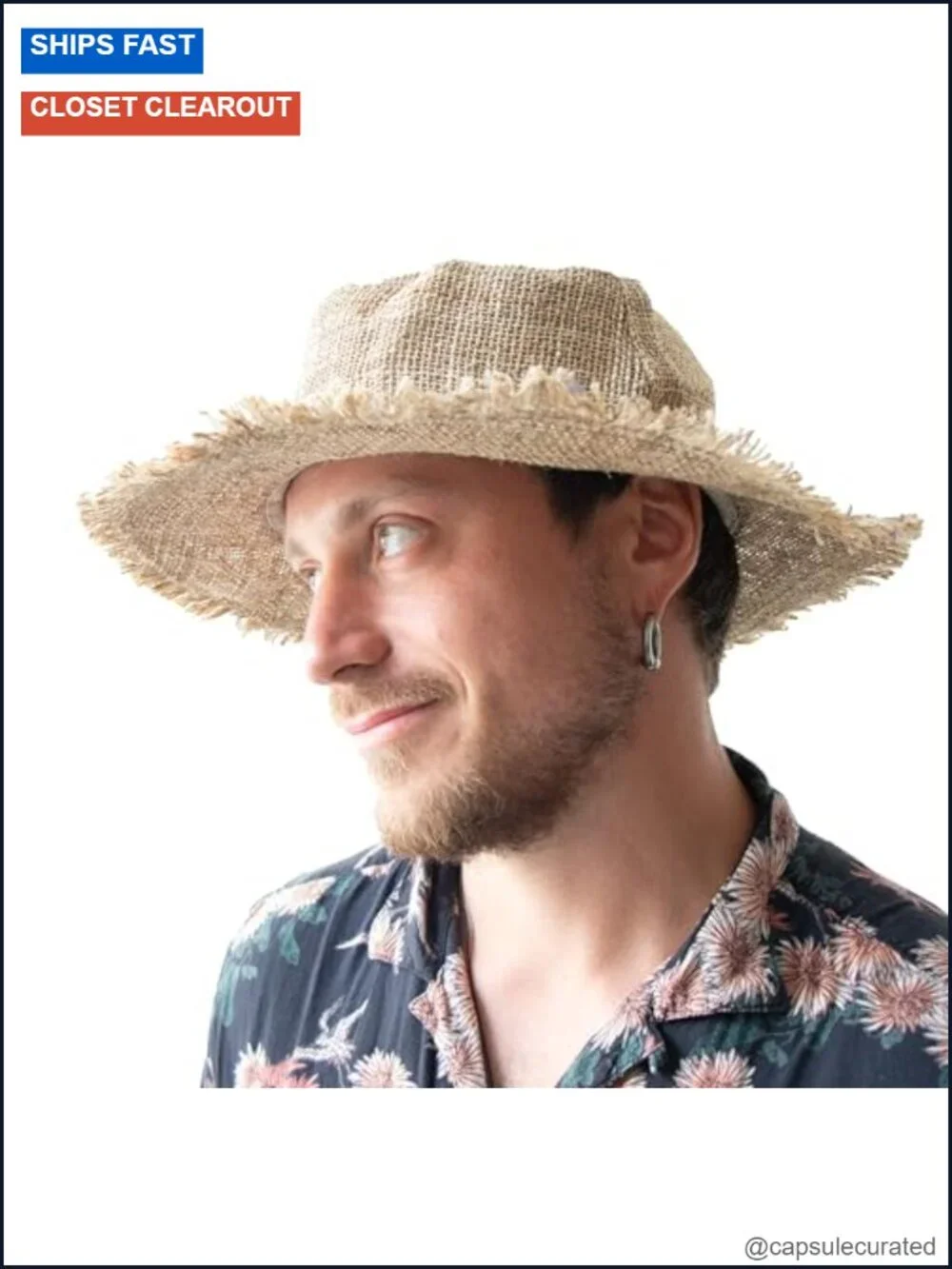 Hemp Sun Hat Wired Wide Brim Foldable Packable Adult M/L/XXL